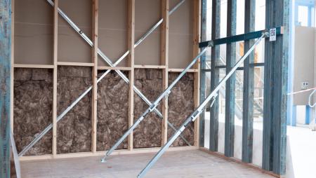 a metal ladders in a room