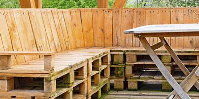 a bench made of pallets