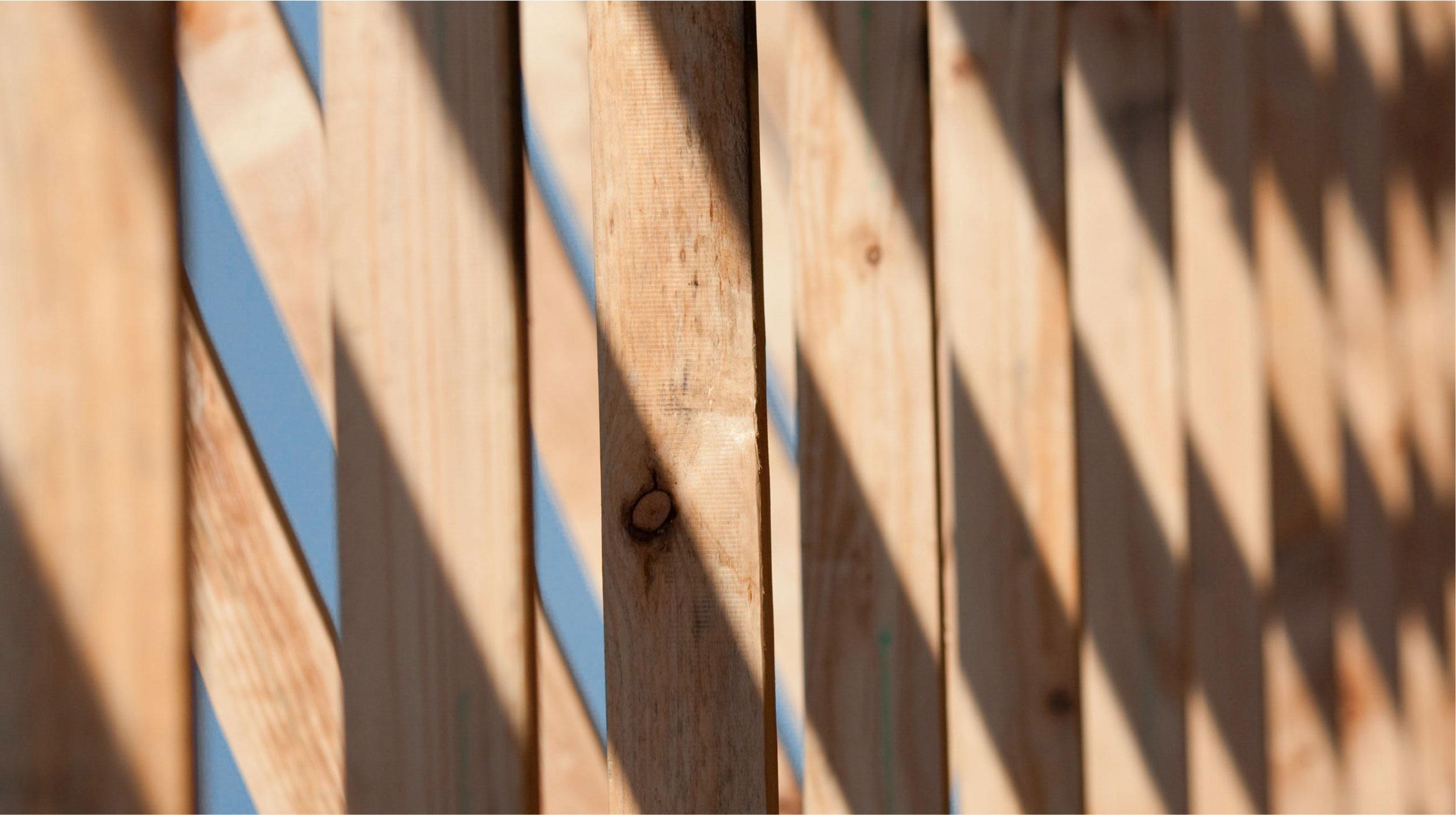 Close up of timber framing