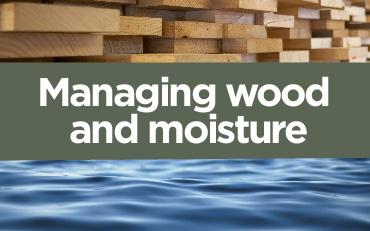 a stack of wood and water