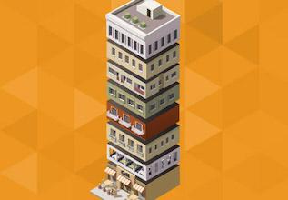 a building with many windows