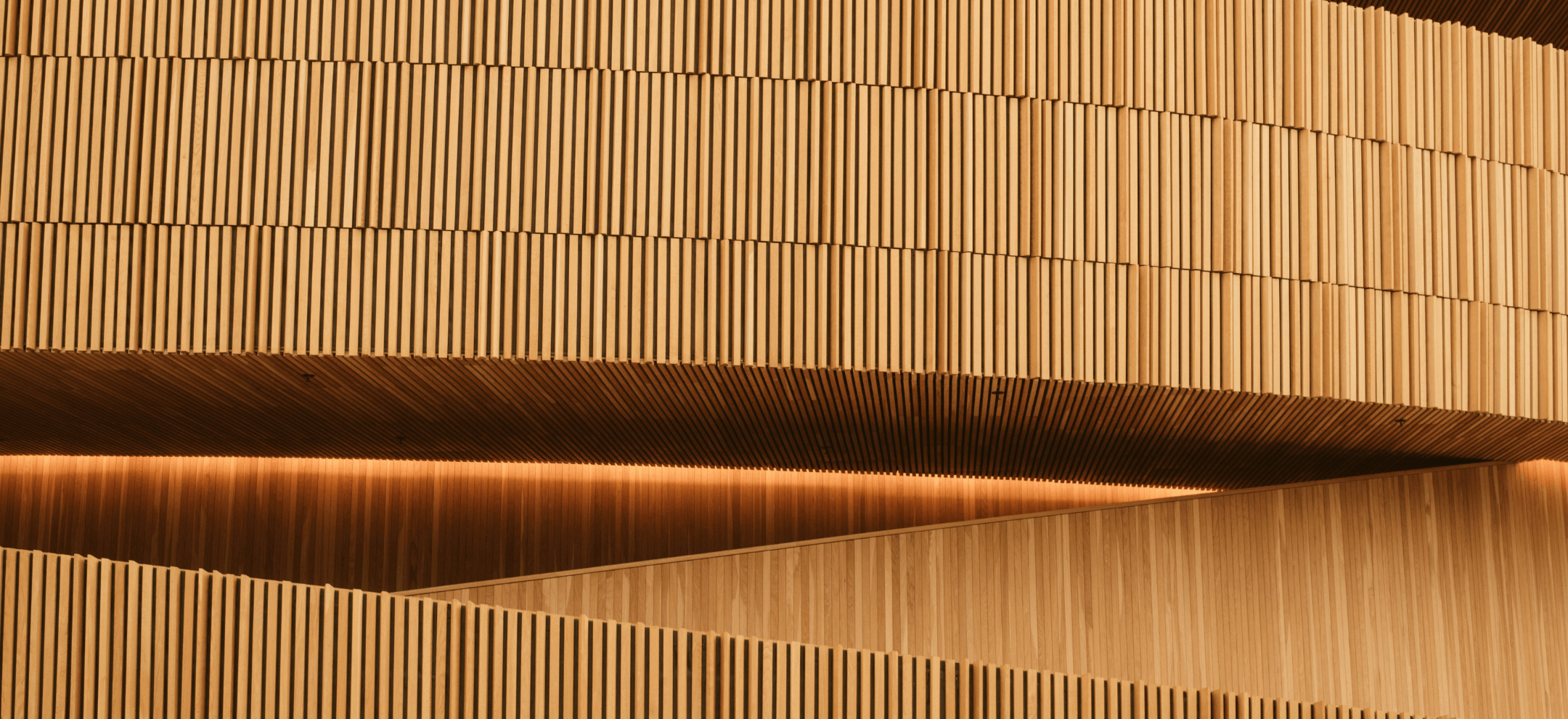 View of timber wall panels