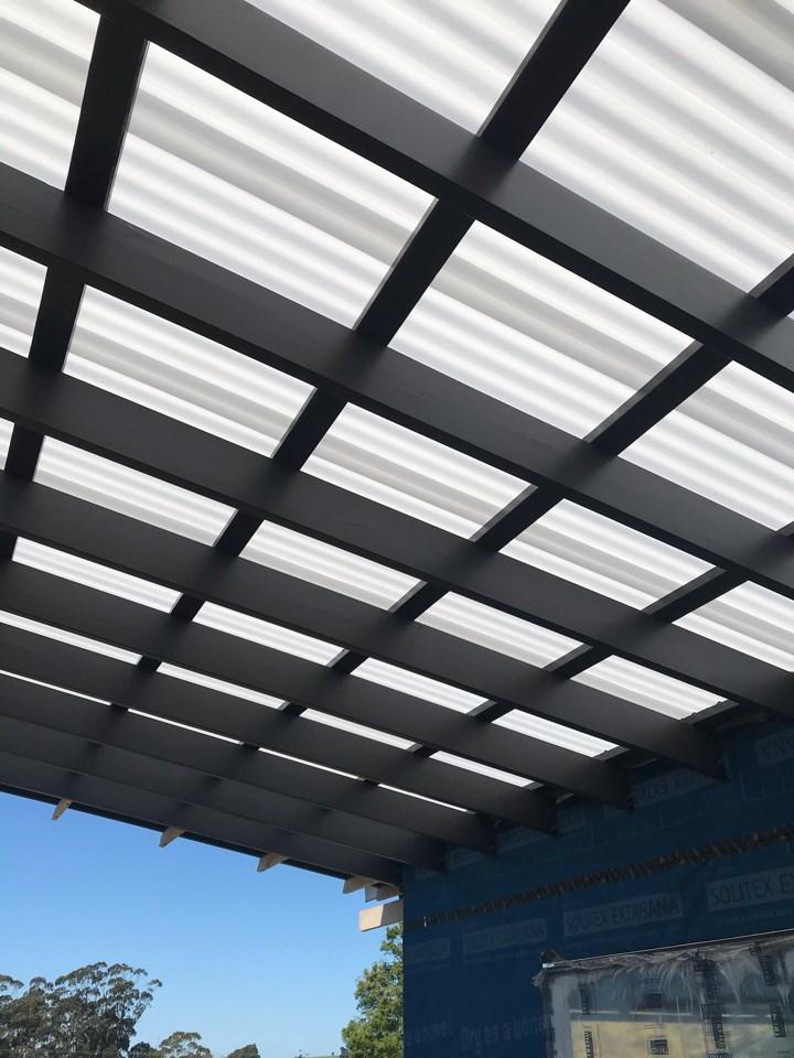 Timber roof being installed