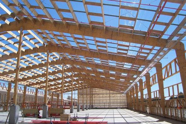 a building under construction with a clear sky