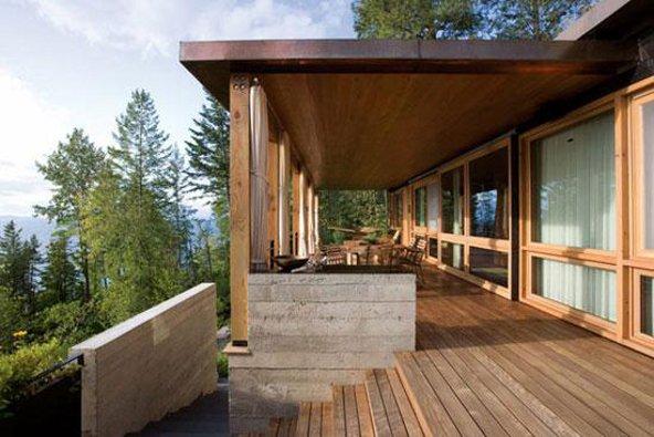 a house with a deck and a wood deck