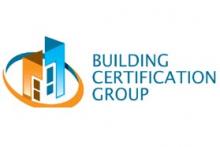 a logo for a building certificate group