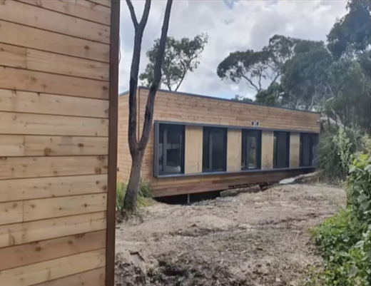 Exterior of CLT modular classrooms