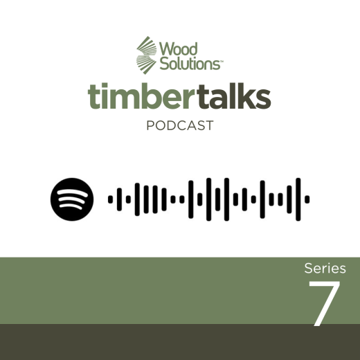 Timber Talks podcast tile with Spotify listening code
