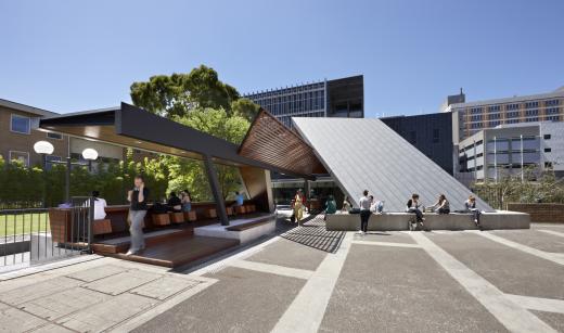 a group of people outside of a building