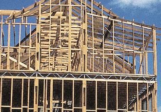 a close-up of a house under construction