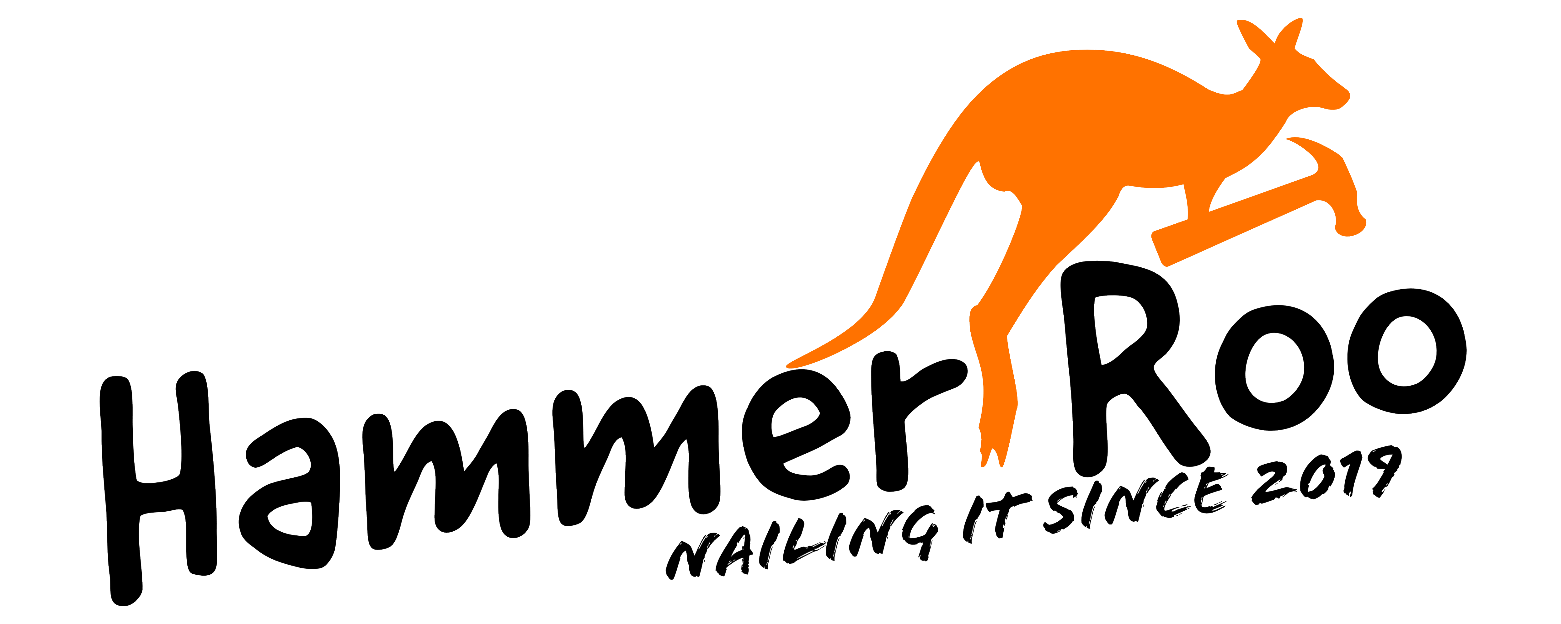an orange animal with long tail and black text