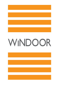 a logo with orange lines