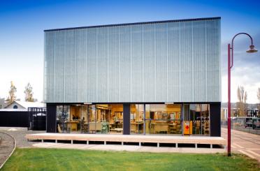 a building with glass windows